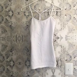 Lulu white razor workout tank